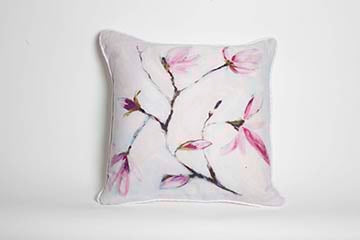 Japanese Flowering Magnolia Pillow
